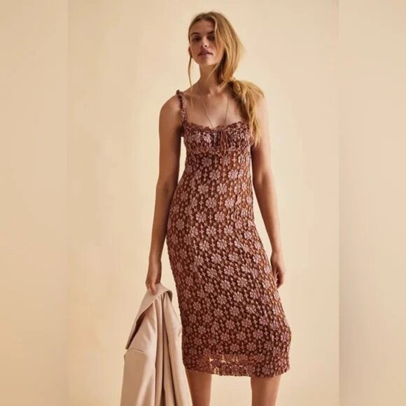 Free People NWT Lucinda Midi Dress - Picture 3 of 7
